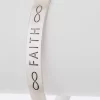 Brass Faith Engraved Open Cuff Bracelet - Image 3