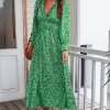 Ditsy Floral Frill Trim Midi Dress