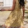 Floral Boho Mixed Print Dress - Image 2