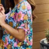 Petal Dew Full Size Floral V-Neck Tie Detail Blouse - Image 5
