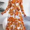Botanical Print Long Sleeve Shirt Dress - Image 7