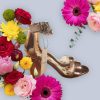 Blanco Anthropologie Silver Ankle Strap Heels - Image 3