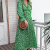 Ditsy Floral Frill Trim Midi Dress - Image 12
