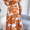 Botanical Print Long Sleeve Shirt Dress - Image 9