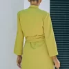 Belted Shawl Collar Blazer Dress - Image 2