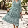 Leopard Surplice Tie Belt Slit Dress - Image 22