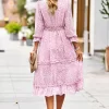 Leopard Surplice Tie Belt Slit Dress - Image 2