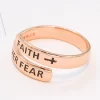 925 Sterling Silver FAITH OVER FEAR Bypass Ring - Image 11
