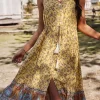 Floral Boho Mixed Print Dress - Image 4