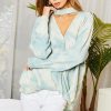 Choker Neck Surplice Hi-lo Tie-dye Top - Image 4