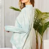 Choker Neck Surplice Hi-lo Tie-dye Top - Image 6