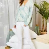 Choker Neck Surplice Hi-lo Tie-dye Top - Image 2