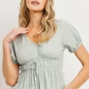 Front Tie Cut Edge Top