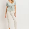 Front Tie Cut Edge Top - Image 2