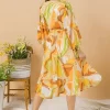 A Printed Woven Midi Dress - Image 5