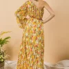 A Printed Woven One Shoulder Maxi Dress - Image 4