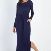 Midi Sleeve Basic Maxi Dress - Image 3
