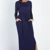 Midi Sleeve Basic Maxi Dress - Image 2
