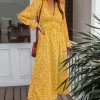 Ditsy Floral Frill Trim Midi Dress - Image 10