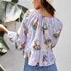 Floral Twisted Peplum Blouse - Image 2