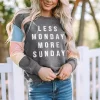 Color Block Letter Graphic Round Neck Sweatshirt - Image 3