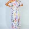 White Birch Garden Diva Floral One-Shoulder Maxi Dress