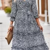 Leopard Surplice Tie Belt Slit Dress - Image 30