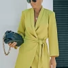 Belted Shawl Collar Blazer Dress - Image 3