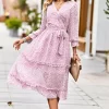 Leopard Surplice Tie Belt Slit Dress - Image 6