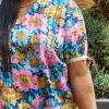 Petal Dew Full Size Floral V-Neck Tie Detail Blouse - Image 10