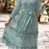 Leopard Surplice Tie Belt Slit Dress - Image 25