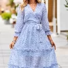 Leopard Surplice Tie Belt Slit Dress - Image 7