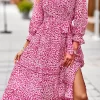 Leopard Surplice Tie Belt Slit Dress - Image 17