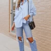 Striped Button Front Smocked Shirt - Image 7