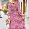 Leopard Surplice Tie Belt Slit Dress - Image 21