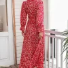 Ditsy Floral Frill Trim Midi Dress - Image 7
