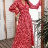 Ditsy Floral Frill Trim Midi Dress - Image 3