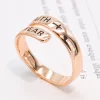 925 Sterling Silver FAITH OVER FEAR Bypass Ring - Image 10