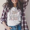 Love Like Jesus Leopard Graphic T Shirt IN123