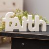 Wooden "Faith" "Hope" & "Love" Block Set - Cream - Image 2