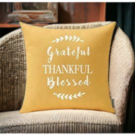 grateful thankful blessed pillow cover