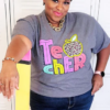 Leopard Apple Teacher Graphic T-Shirt