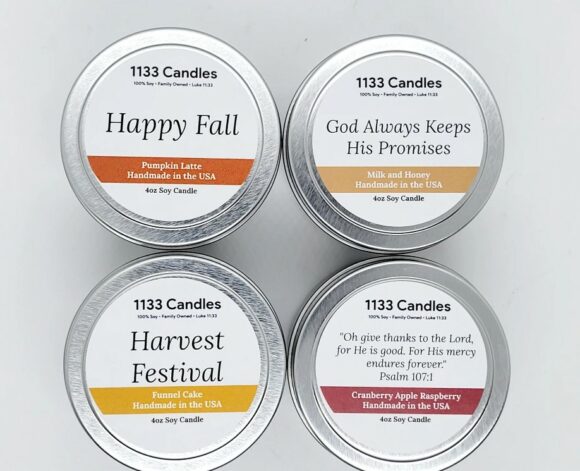 4oz Fall Candle Sampler | Mini Candle Set | Christian Candle Gift