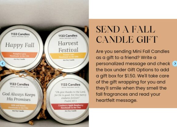 4oz Fall Candle Sampler | Mini Candle Set | Christian Candle Gift