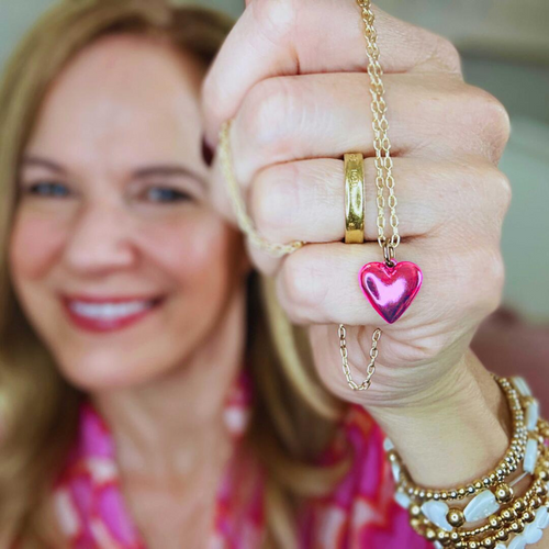 Full of Love Heart Pendant- Color Pop Fuchsia