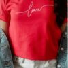 Love in Cursive Script Valentines PLUS Graphic Tee - Image 2
