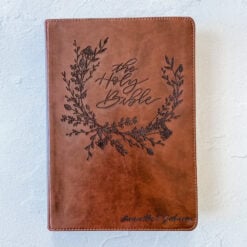 PERSONALIZED ESV Wide Margin Bible – Holy Bible with Wreath – Add a Name to Lower Right Corner