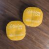 Psalm 34:4 Tufted Round Floor Pillow (Yellow) - Image 3