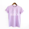 He Is Risen Cross In Sun Ray Garment Dyed Tee - Image 4