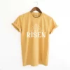 He Is Risen Cross In Sun Ray Garment Dyed Tee - Image 2
